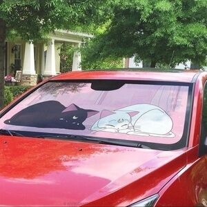 Anime Car Sun Shade, Pink Car Windshield cover